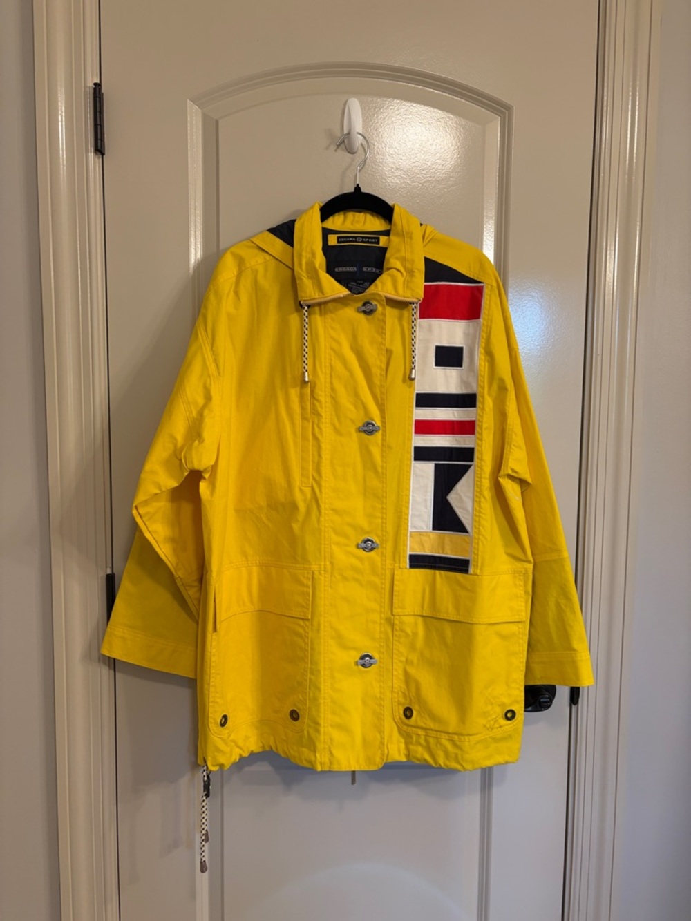 Vintage German designer ESCADA SPORT Yellow Sailing Gear Hooded Jacket